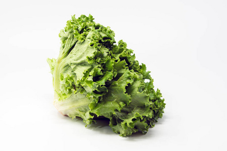沙拉用绿生菜, 白色背景查出