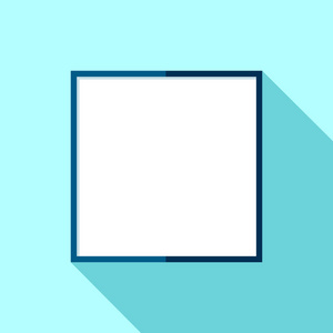 简单的正方形框架在平面风格。彩色背景上的蓝色框架。矢量设计对象