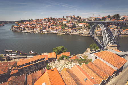 葡萄牙波尔图与 Dom Luiz b 的历史性城市风景