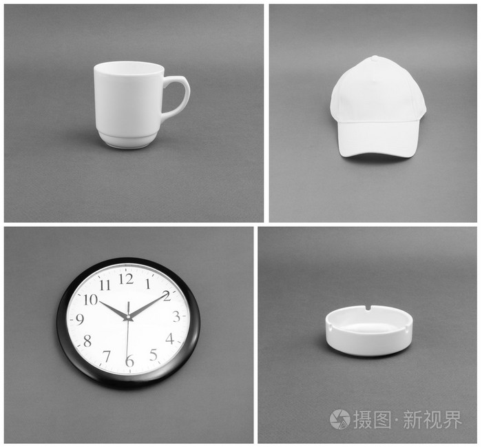 灰色的背景上的白色物体
