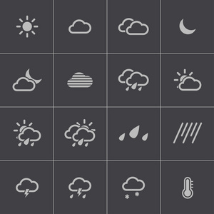 黑色矢量天气图标集