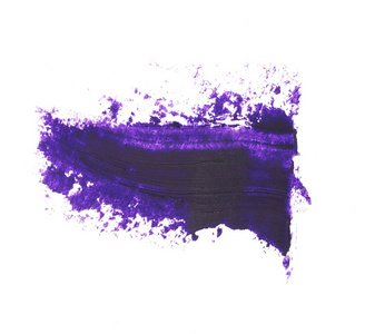 紫罗兰色，蓝色 grunge 画笔描边油漆孤立在白色的背景下，具有剪切路径