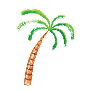 棕榈树，水彩画矢量图
