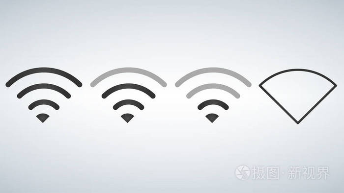 wi-fi 图标级别.信号强度指示器模板, 矢量