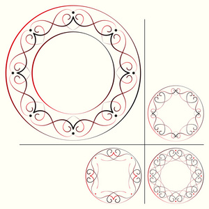 组复古框架，矢量图