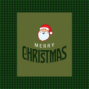 圣诞快乐的问候设计与绿色背景向量