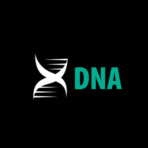 在螺旋 Dna 的形状上签名。向量例证