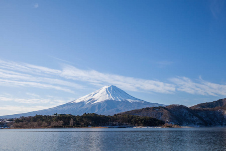 河口湖冬季富士山