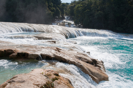 agua azul 瀑布 恰帕斯 墨西哥