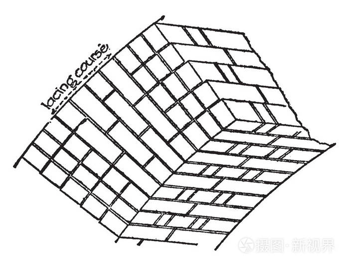 砖瓦, 标题, 季度, 短, 侧面, 裸露, 复古线画或雕刻插图