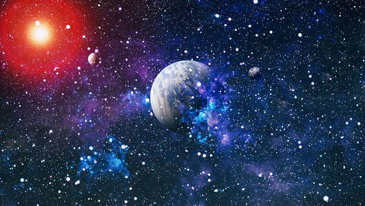 爆炸超新星明亮的星星云。遥远的星系抽象图像。由 Nasa 提供的这幅图像的元素