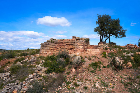 Torrejon de Gatova 废墟伊比利亚在西班牙从 V 到二世纪在基督之前