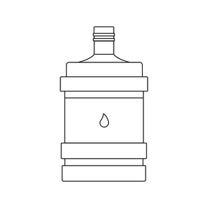 大瓶水线形图标. 向量例证