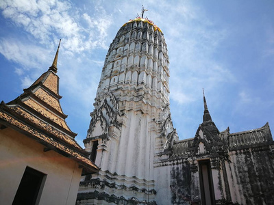 泰国 大城 泰国古老历史上的泰庙宝塔和佛像