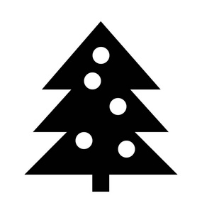 圣诞树平面矢量图标图片