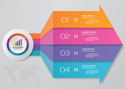 4步骤信息图表元素箭头模板图表用于演示文稿