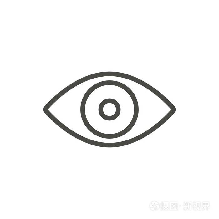 眼睛图标向量.线条视觉符号