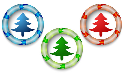 背光源的颜色与树符号的三个图标