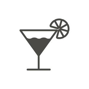 鸡尾酒图标矢量。玻璃饮料符号。时髦的平面 ui 符号设计。Coctail 图形象形文字