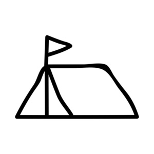 户外露营帐篷平面图标, 矢量, 插图