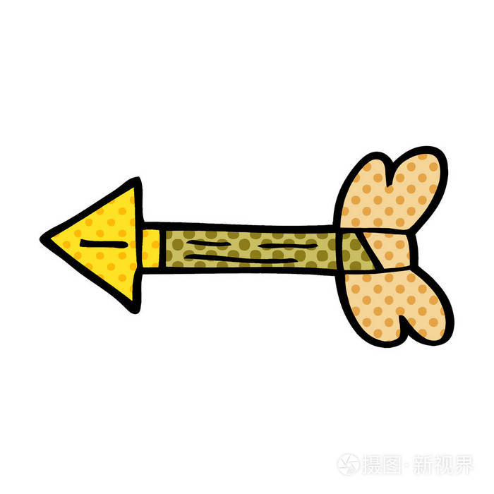 卡通涂鸦箭头矢量插图