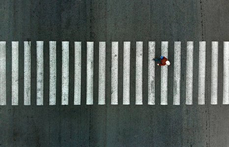 行人人行横道鸟瞰图