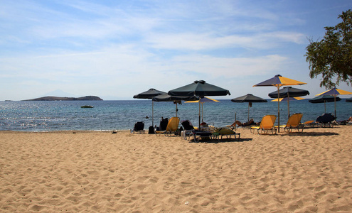 美丽的海滩在 Thassos 海岛, 希腊