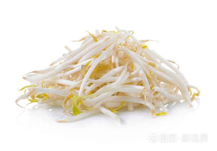 在白色背景上的豆芽