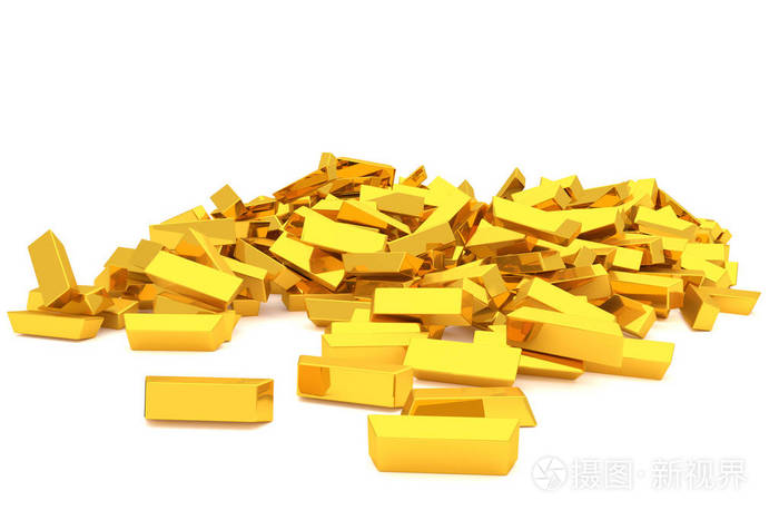 一堆或一堆的金条或砖块, 现代风格的背景或质地.良好