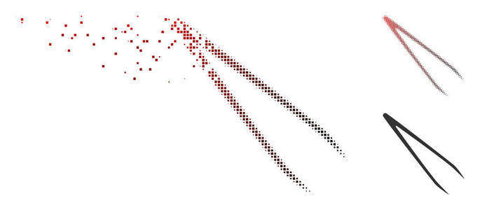 切碎像素半色调镊子图标