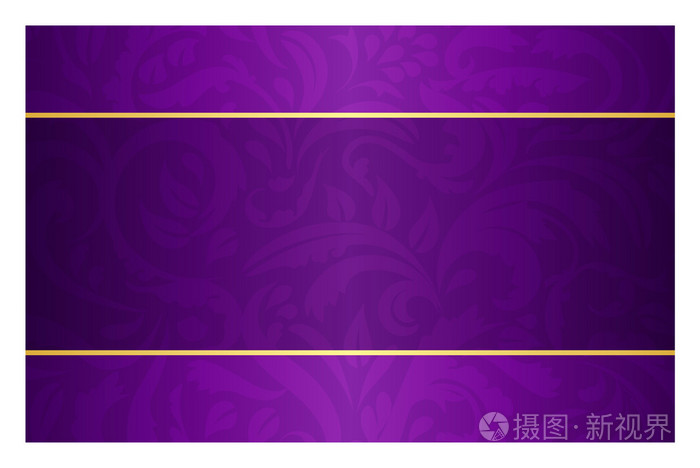 带有复古图案和金色标签的紫色卡片