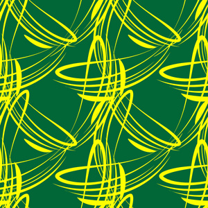 背景为绿色背景的柠檬线的矢量图案。用于纸张和织物