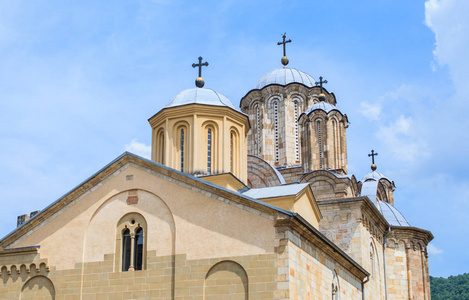 塞尔维亚东正教修道院 Manasija, 也称 Resava, 附近 Despotovac, 塞尔维亚, 教会献身于圣洁三位一体