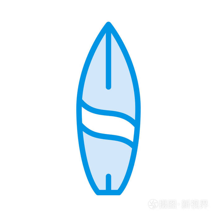冲浪板平面图标 矢量 插图 运动概念