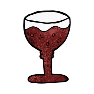 红葡萄酒动画片涂鸦玻璃