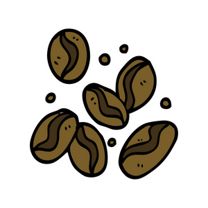 动画片涂鸦咖啡豆