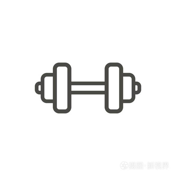 dumbbel 图标矢量.线健身房 dumbbel 符号