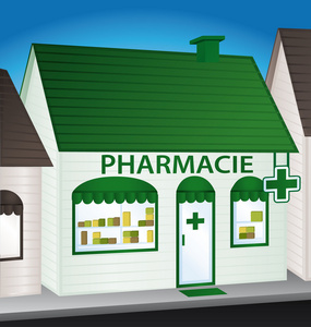 Pharmacie. Comemrce de proximit. sant concept.