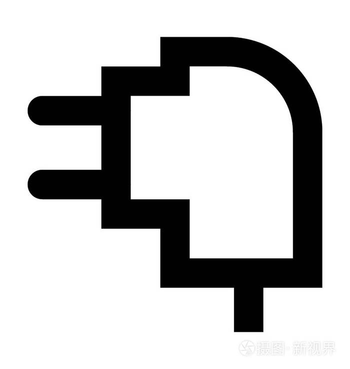 手机充电器平面矢量图标