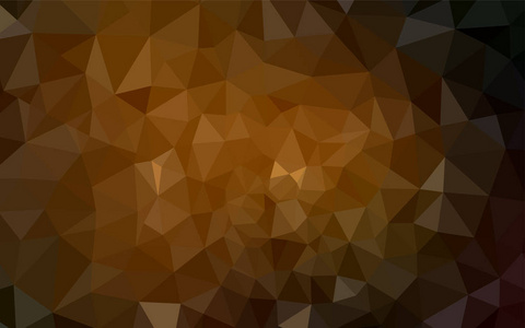 深橙色矢量三角形马赛克纹理。带有渐变的多边形样式的彩色插图。全新的横幅模板