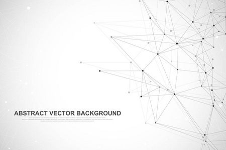 网络连接技术的抽象概念。具有点和线的全局网络连接