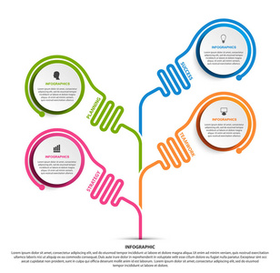 抽象的选项信息图表模板。图表为业务演示文稿或信息横幅