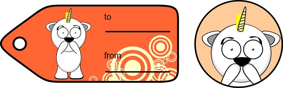有趣的独角兽卡通贴纸 giftcard 设置 2
