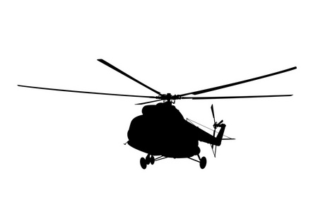 直升机的侧面影像