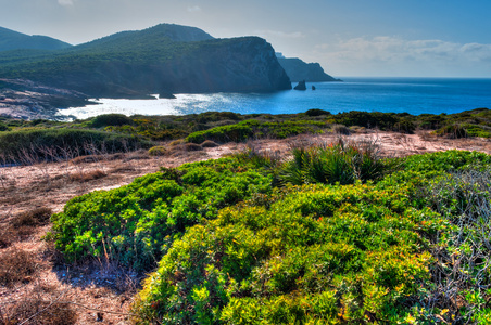 景观的撒丁岛海岸porticciolo 海湾