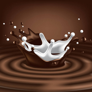 飞溅的巧克力和牛奶