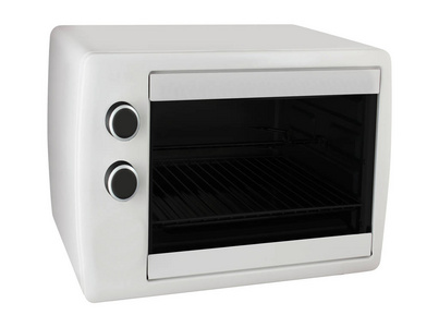 微波烤箱孤立在白色的背景