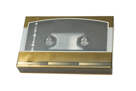 旧 cassete 磁带薄荷条件在框中隔离白色背景