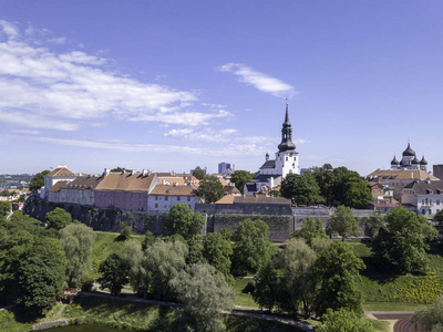 爱沙尼亚塔林城市景观鸟瞰图