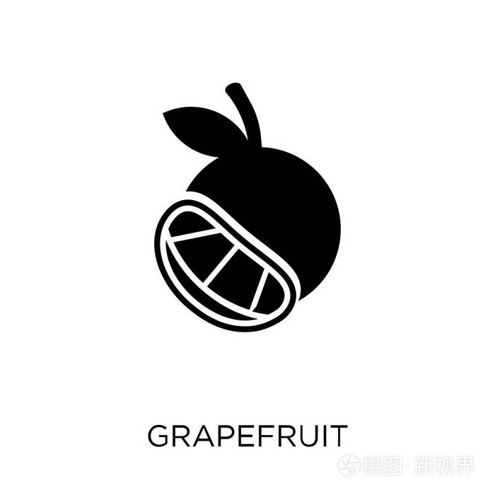柚子图标葡萄柚符号设计从水果和蔬菜收藏简单的元素向量例证在白色